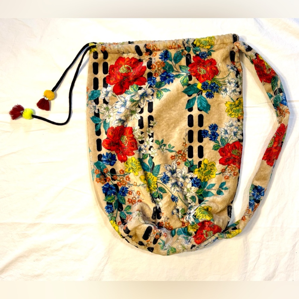 JOHNNY WAS Fuzzy Sling Tote One Strap Satchel